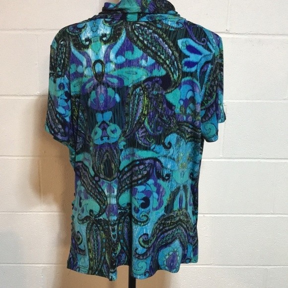 dressbarn Green Design S/S Top - Size 14/16 - Picture 4 of 6